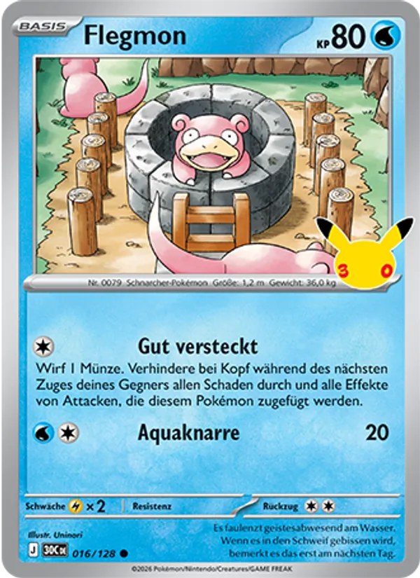 Flegmon 016/128 – 30 Jahre – Pokémon – Deutsch – Near Mint