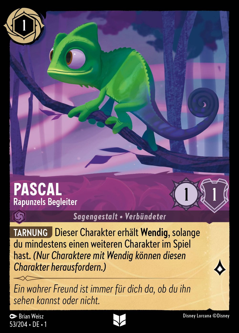 Pascal – Rapunzels Begleiter 53/204 – Das Erste Kapitel – Disney Lorcana – Deutsch – Near Mint