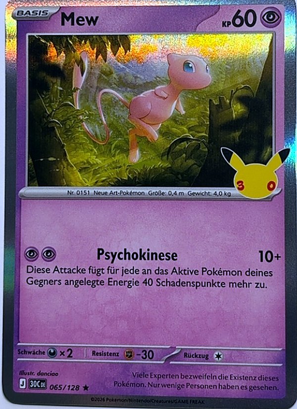 Mew 065/128 – 30 Jahre – Pokémon – Deutsch – Near Mint