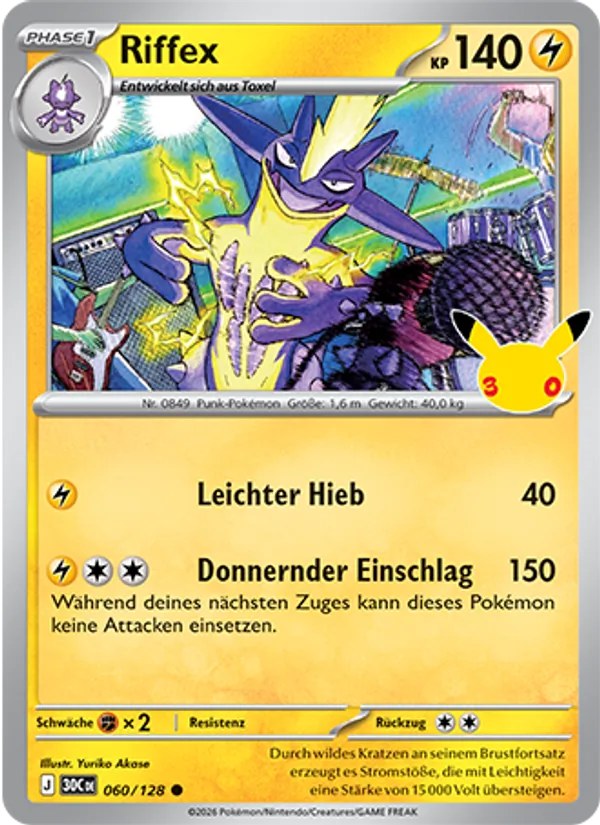 Riffex 060/128 – 30 Jahre – Pokémon – Deutsch – Near Mint