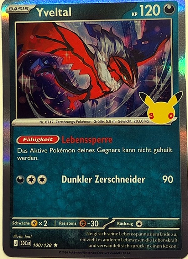 Yveltal 100/128 – 30 Jahre – Pokémon – Deutsch – Near Mint