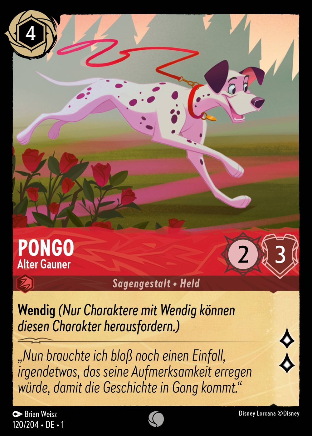 Pongo – Alter Gauner 120/204 – Das Erste Kapitel – Disney Lorcana – Deutsch – Near Mint