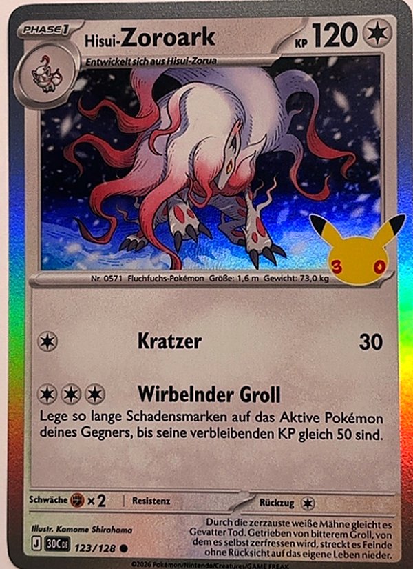 Hisui-Zoroark 123/128 – 30 Jahre – Pokémon – Deutsch – Near Mint
