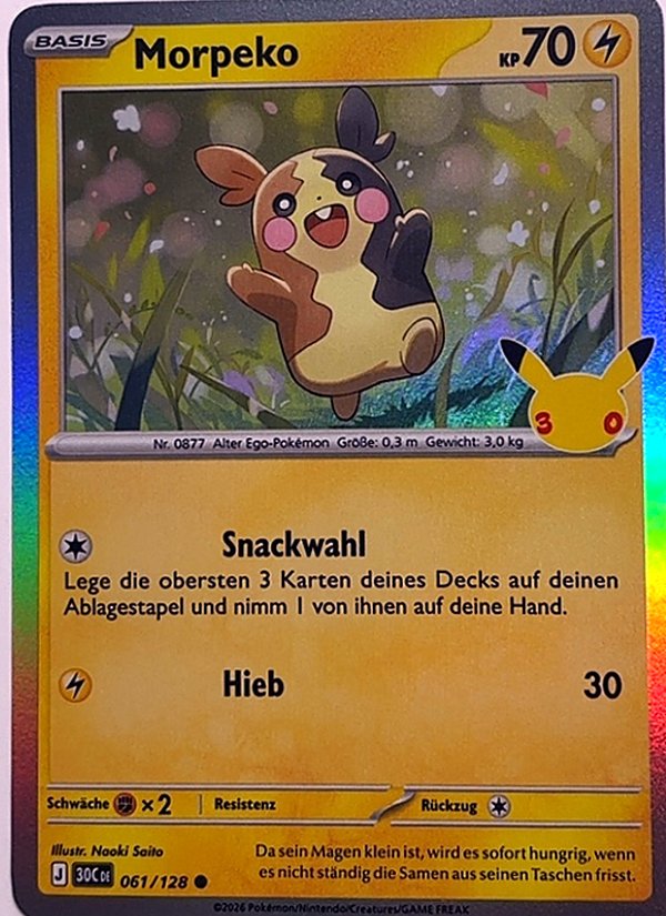 Morpeko 061/128 – 30 Jahre – Pokémon – Deutsch – Near Mint