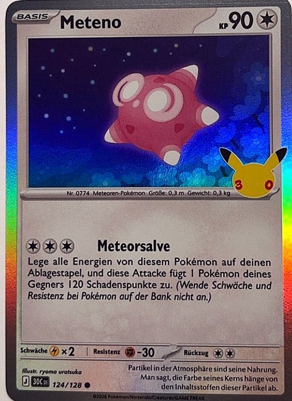 Meteno 124/128 – 30 Jahre – Pokémon – Deutsch – Near Mint
