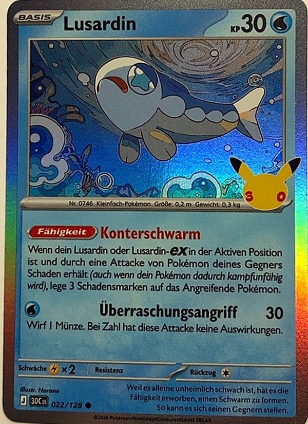 Lusardin 022/128 – 30 Jahre – Pokémon – Deutsch – Near Mint