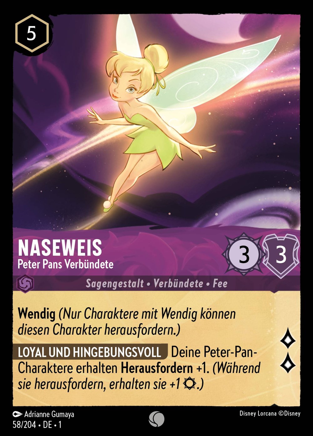 Naseweis – Peter Pans Verbündete 58/204 – Das Erste Kapitel – Disney Lorcana – Deutsch – Near Mint