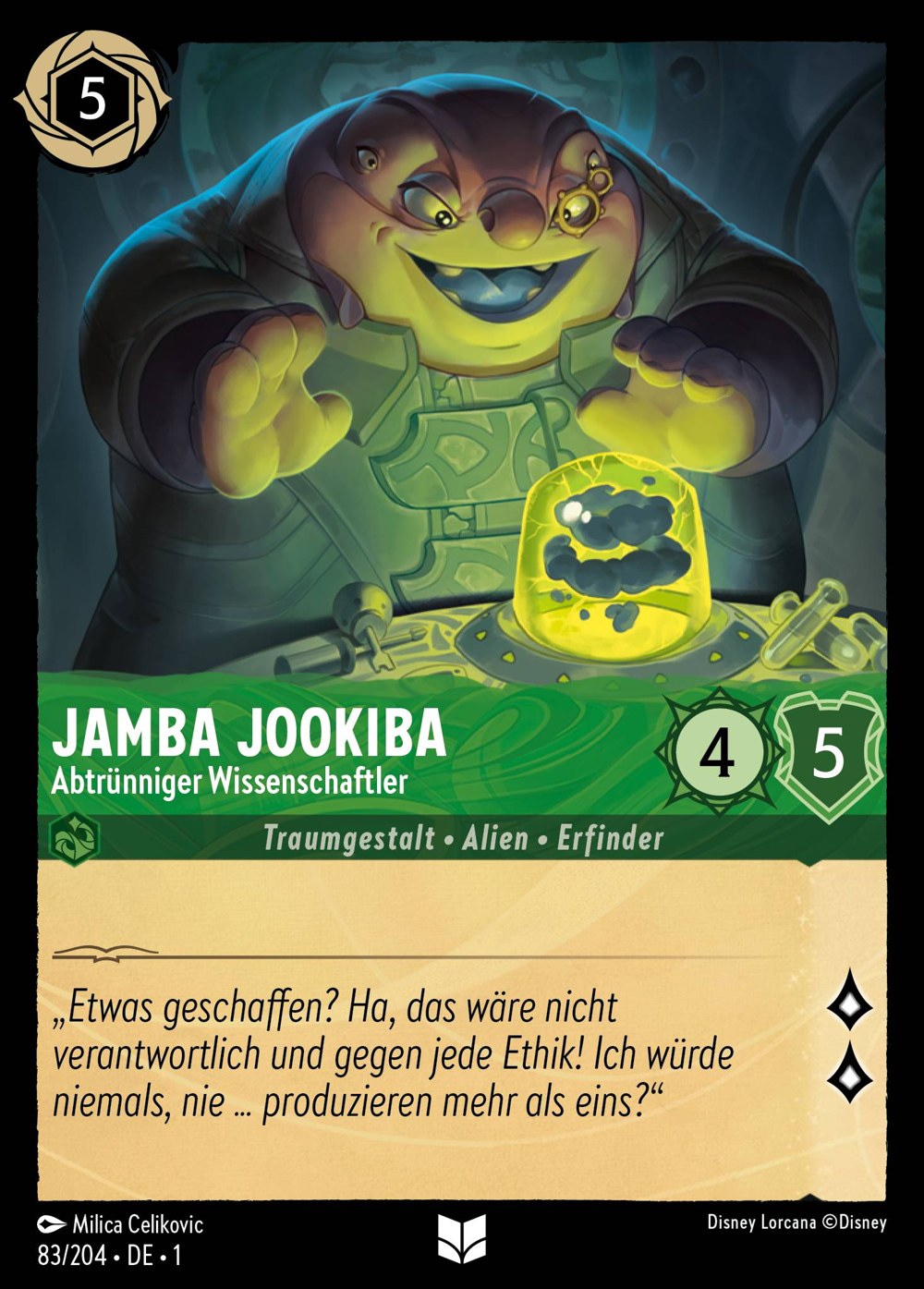 Jamba Jookiba – Abtrünniger Wissenschaftler 83/204 – Das Erste Kapitel – Disney Lorcana – Deutsch – Near Mint