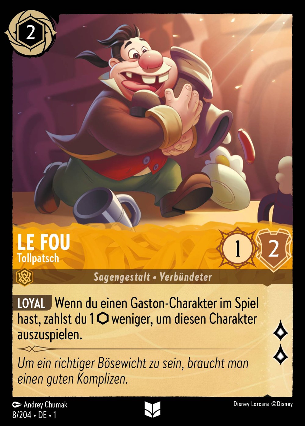 Le Fou – Tollpatsch 8/204 – Das Erste Kapitel – Disney Lorcana – Deutsch – Near Mint