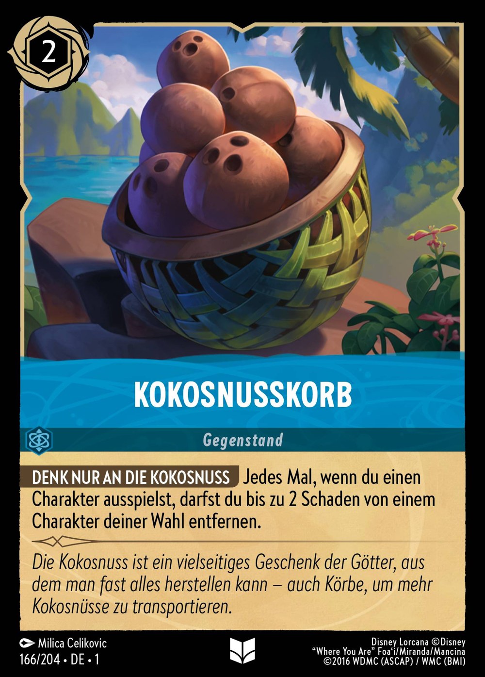 Kokosnusskorb 166/204 – Das Erste Kapitel – Disney Lorcana – Deutsch – Near Mint