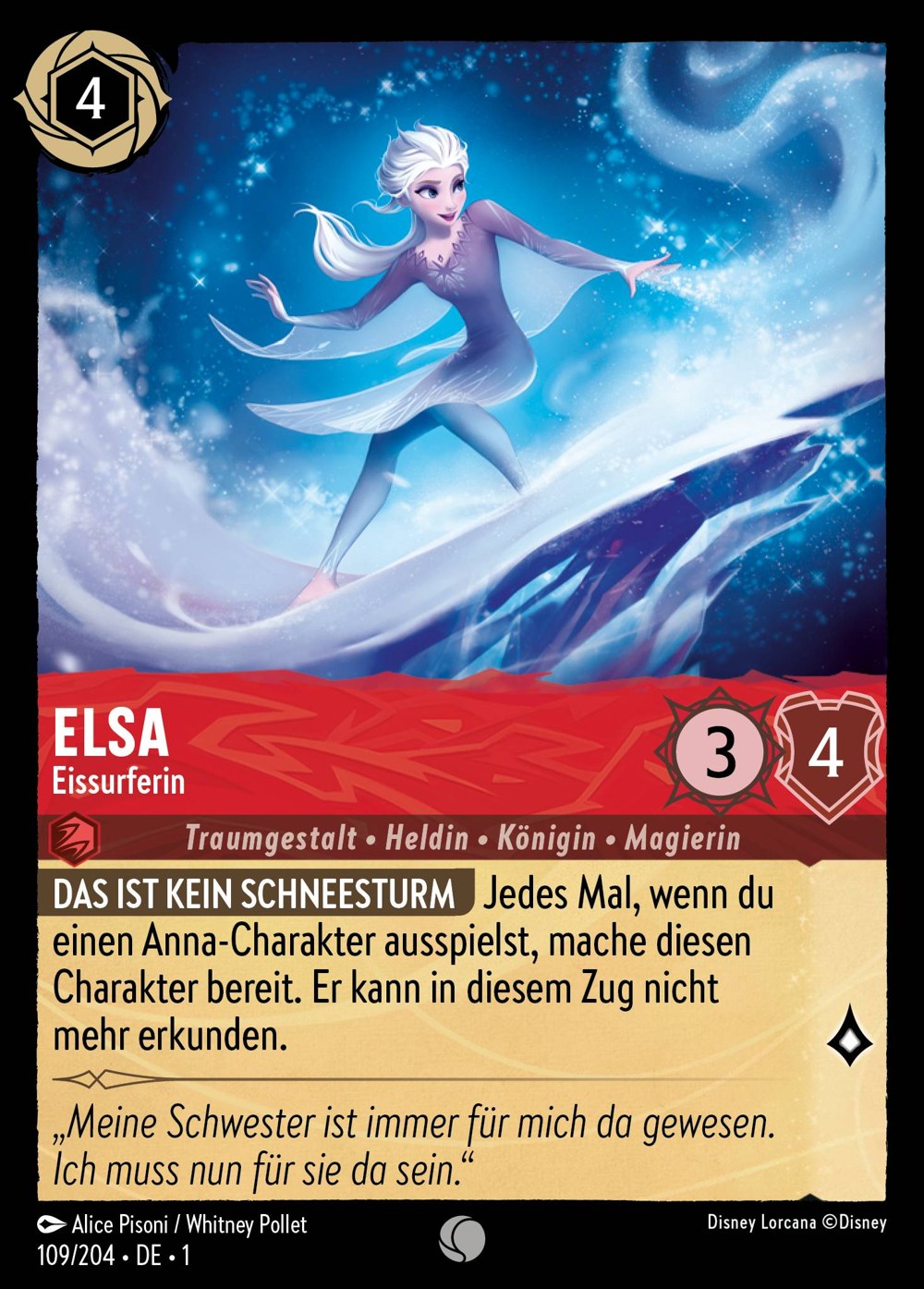 Elsa – Eissurferin 109/204 – Das Erste Kapitel – Disney Lorcana – Deutsch – Near Mint