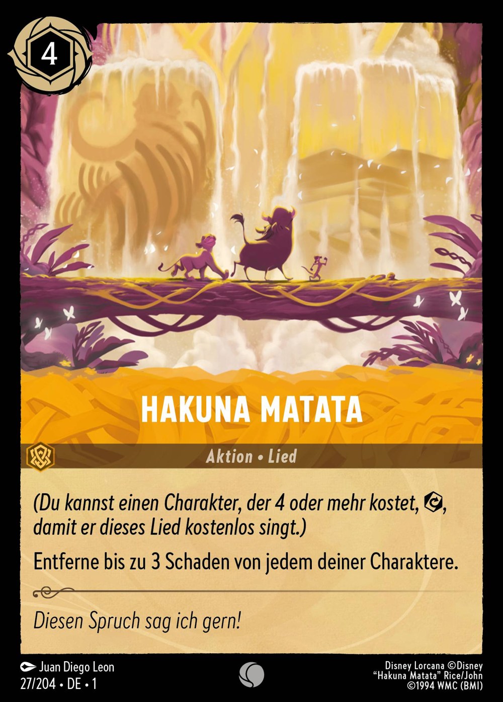 Hakuna Matata 27/204 – Das Erste Kapitel – Disney Lorcana – Deutsch – Near Mint