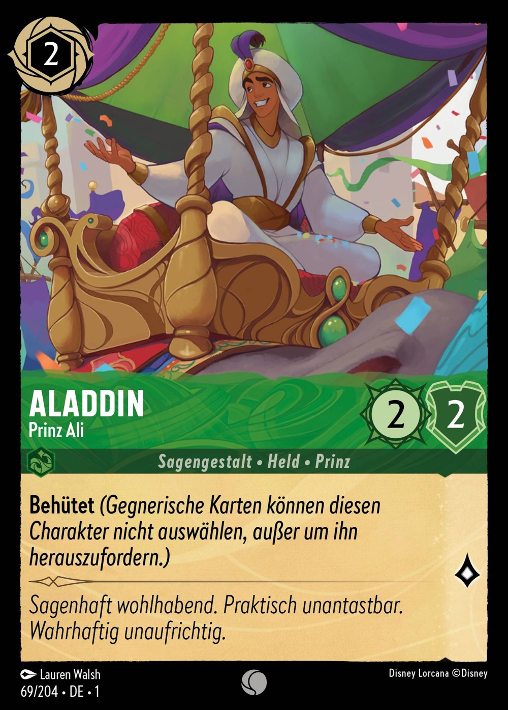 Aladdin – Prinz Ali 69/204 – Das Erste Kapitel – Disney Lorcana – Deutsch – Near Mint