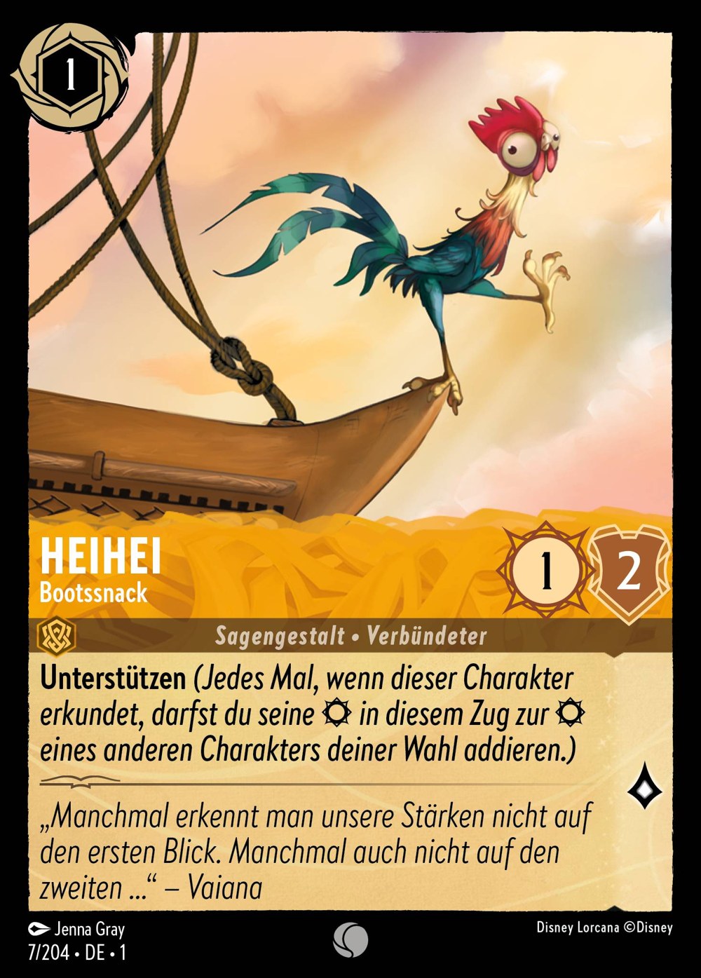HeiHei – Bootssnack 7/204 – Das Erste Kapitel – Disney Lorcana – Deutsch – Near Mint