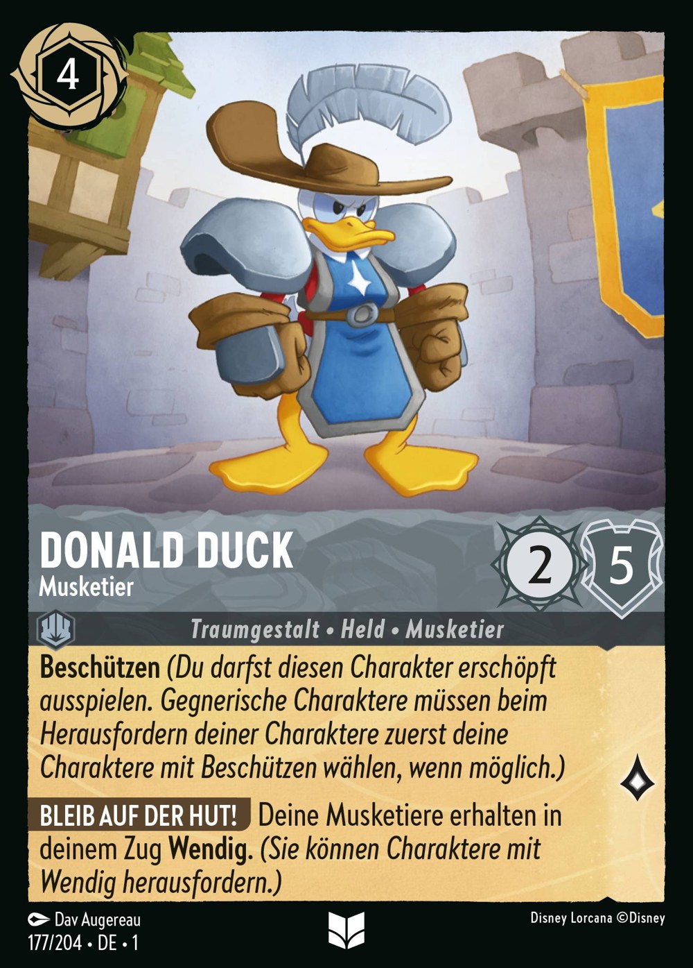 Donald Duck – Musketier 177/204 – Das Erste Kapitel – Disney Lorcana – Deutsch – Near Mint