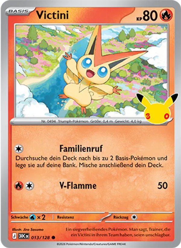 Victini 013/128 – 30 Jahre – Pokémon – Deutsch – Near Mint