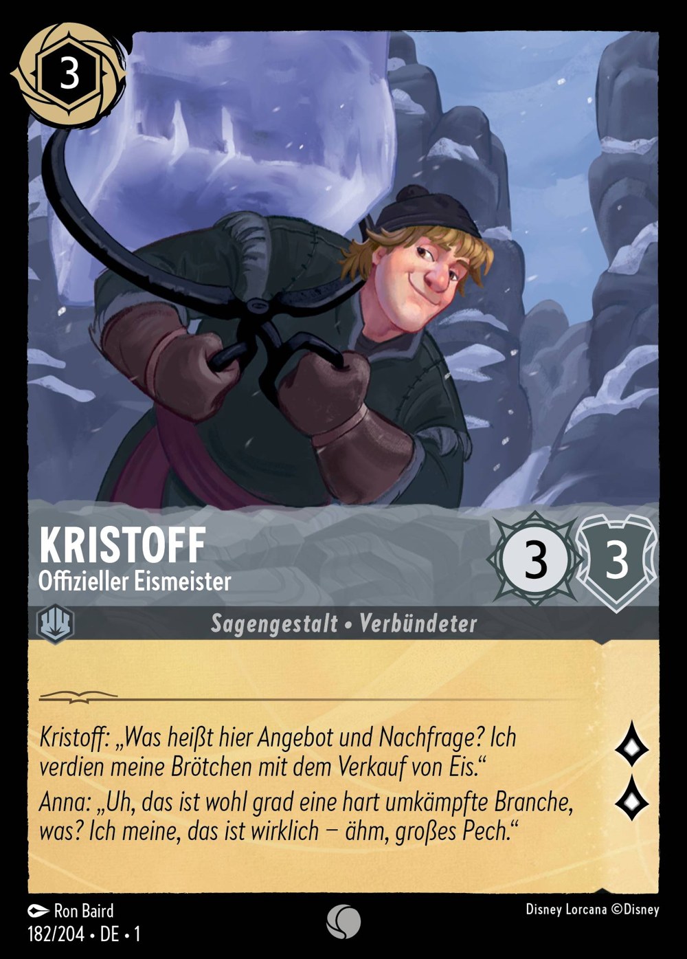 Kristoff – Offizieller Eismeister 182/204 – Das Erste Kapitel – Disney Lorcana – Deutsch – Near Mint