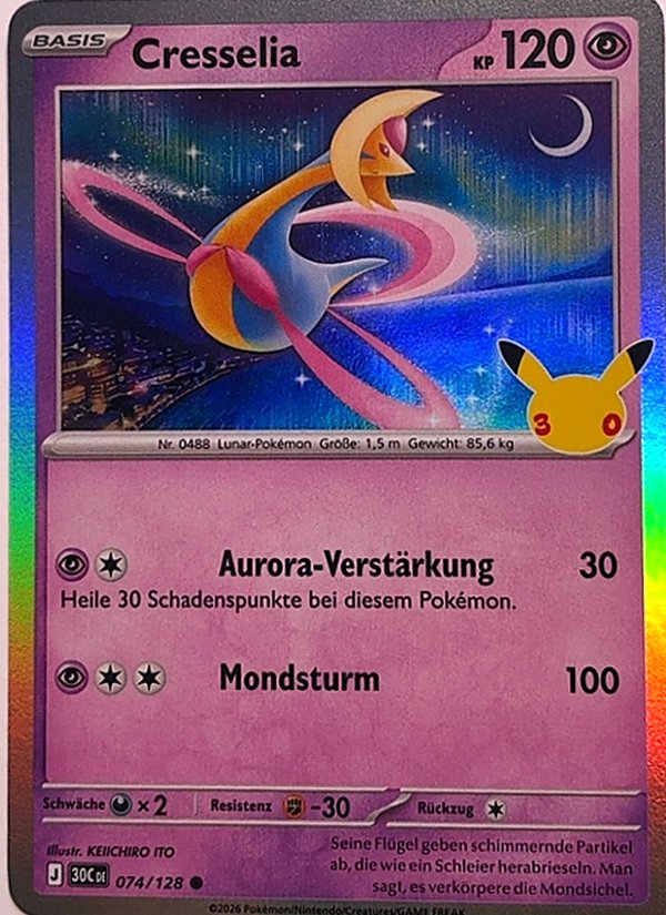 Cresselia 074/128 – 30 Jahre – Pokémon – Deutsch – Near Mint