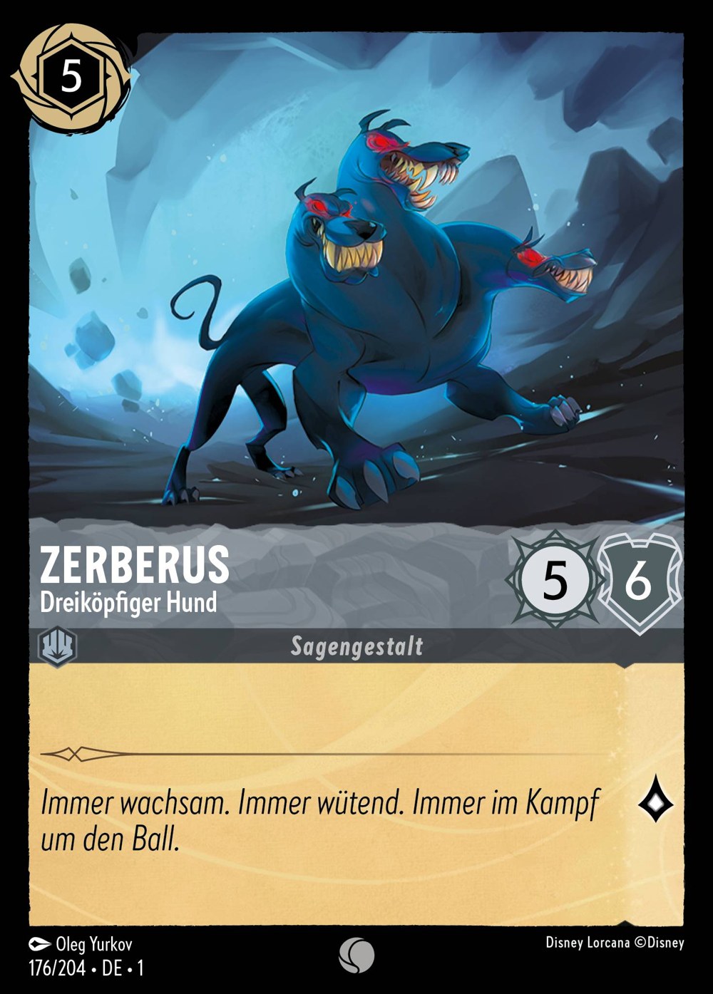 Zerberus – Dreiköpfiger Hund 176/204 – Das Erste Kapitel – Disney Lorcana – Deutsch – Near Mint