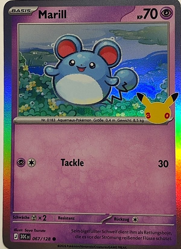 Marill 067/128 – 30 Jahre – Pokémon – Deutsch – Near Mint