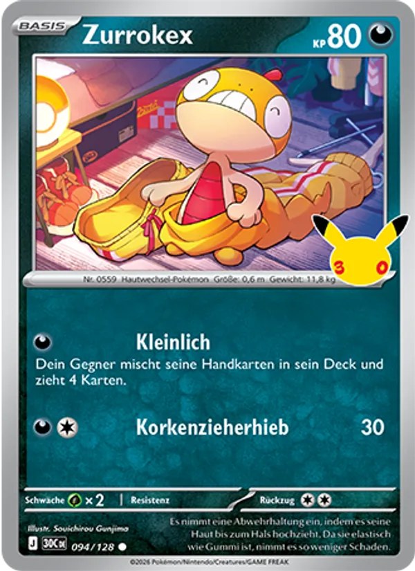 Zurrokex 094/128 – 30 Jahre – Pokémon – Deutsch – Near Mint