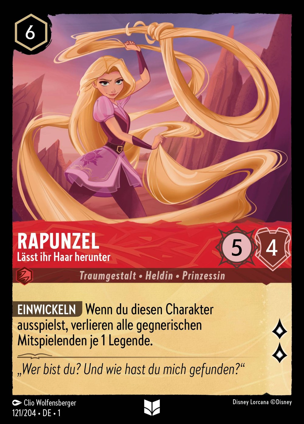 Rapunzel – Lässt ihr Haar herunter 121/204 – Das Erste Kapitel – Disney Lorcana – Deutsch – Near Mint