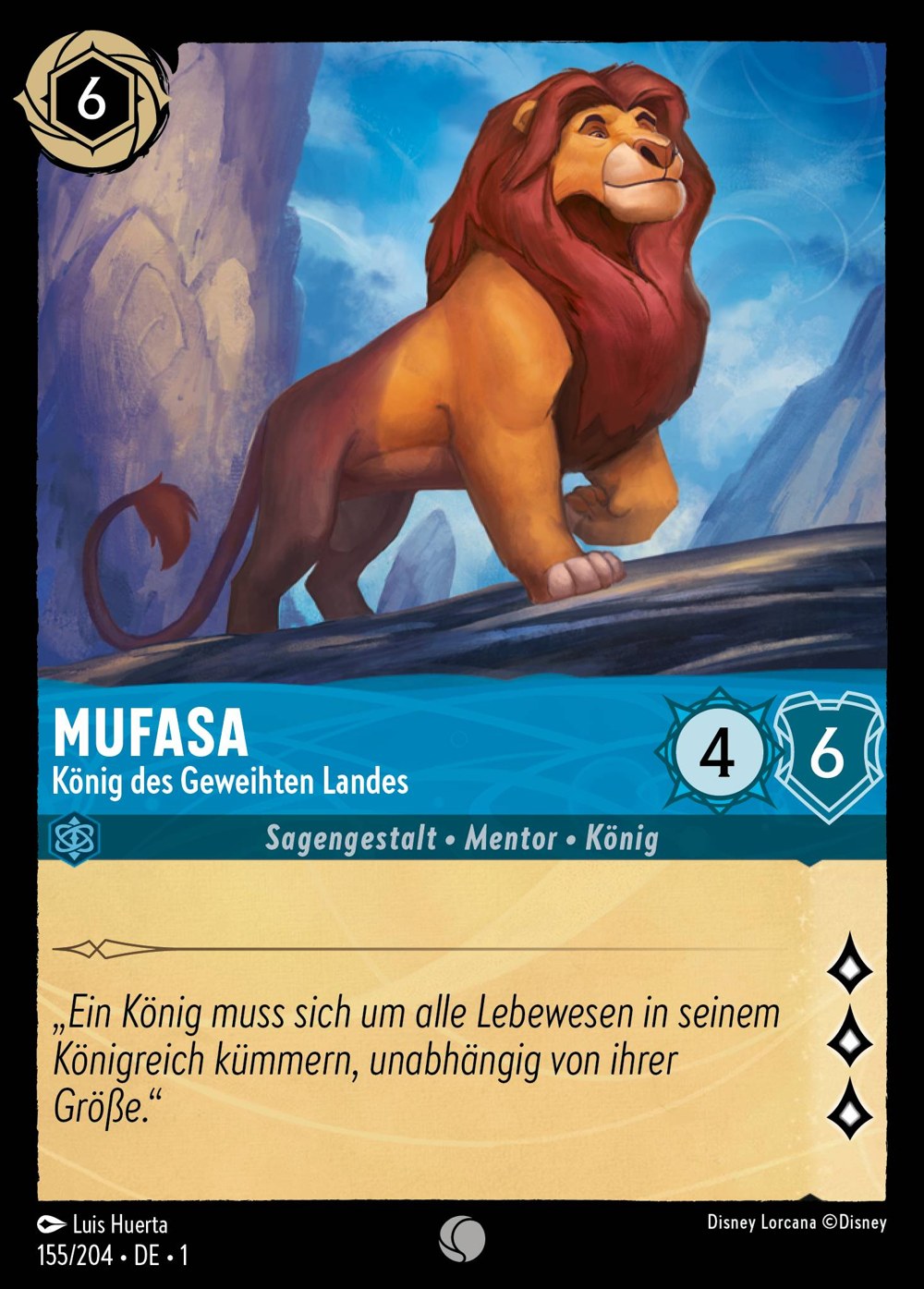 Mufasa – König des Geweihten Landes 155/204 – Das Erste Kapitel – Disney Lorcana – Deutsch – Near Mint