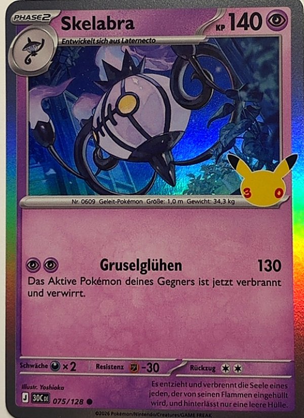 Skelabra 075/128 – 30 Jahre – Pokémon – Deutsch – Near Mint