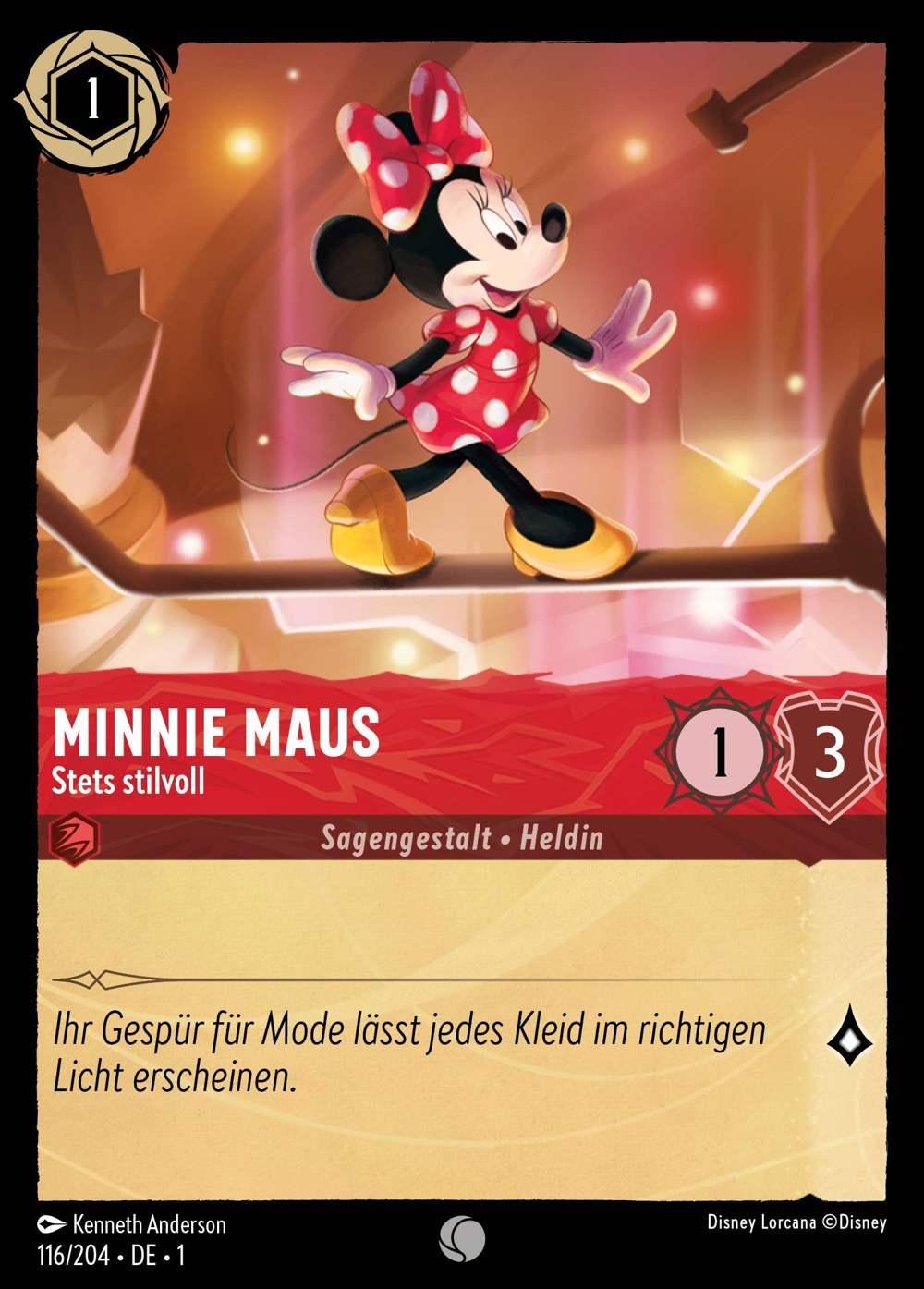 Minnie Maus – Stets stilvoll 116/204 – Das Erste Kapitel – Disney Lorcana – Deutsch – Near Mint
