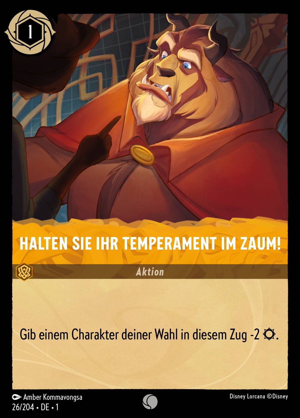 Halten Sie ihr Temperament im Zaum! 26/204 – Das Erste Kapitel – Disney Lorcana – Deutsch – Near Mint