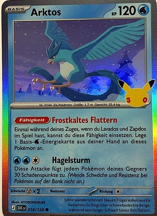 Arktos 018/128 – 30 Jahre – Pokémon – Deutsch – Near Mint