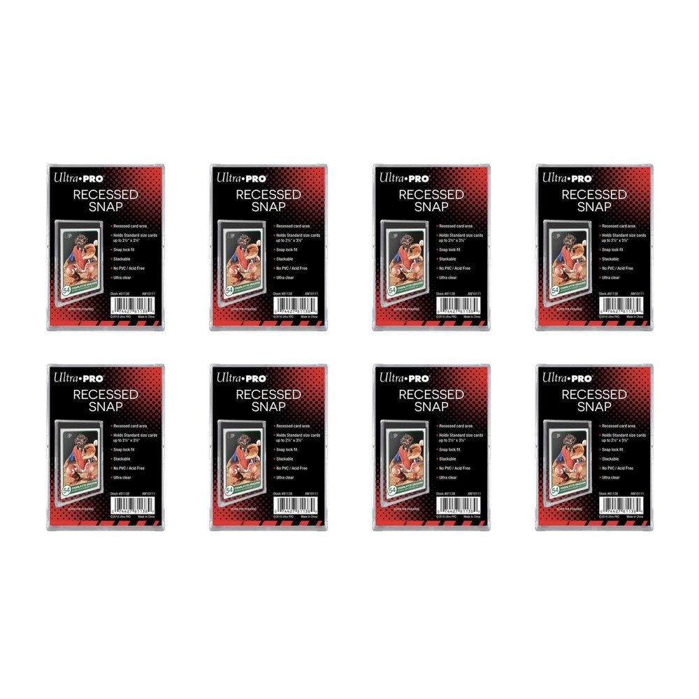 Ultra Pro Recessed Snap Card Holder 8er-Pack – Kartenhalter für Sammelkarten mit vertiefter Kartenfläche, stapelbar
