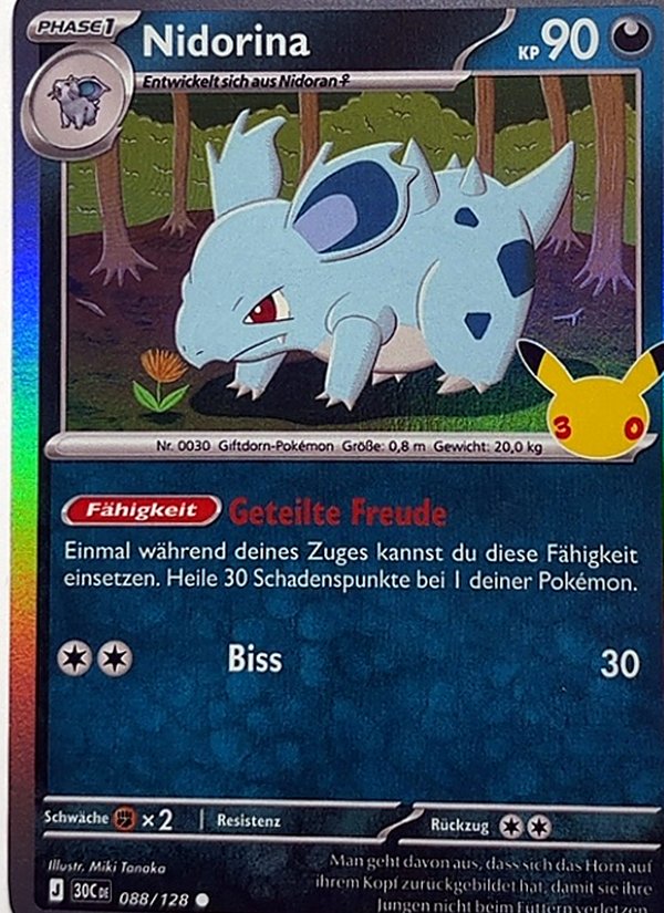 Nidorina 088/128 – 30 Jahre – Pokémon – Deutsch – Near Mint
