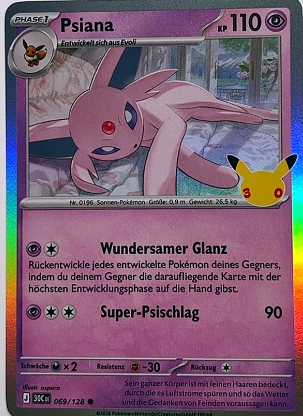 Psiana 069/128 – 30 Jahre – Pokémon – Deutsch – Near Mint