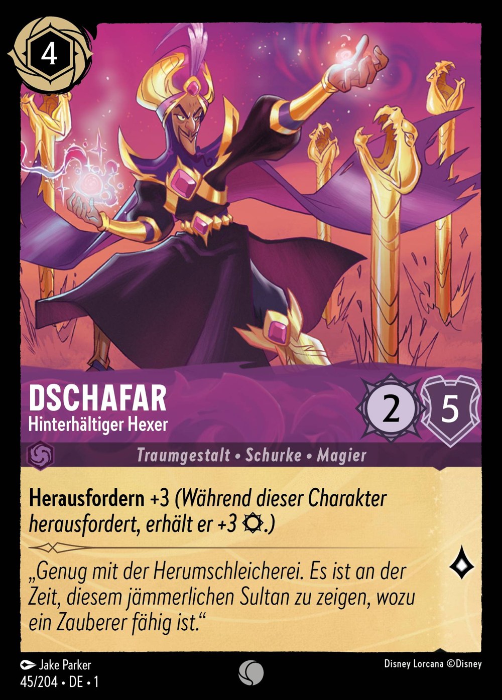 Dschafar – Hinterhältiger Hexer 45/204 – Das Erste Kapitel – Disney Lorcana – Deutsch – Near Mint