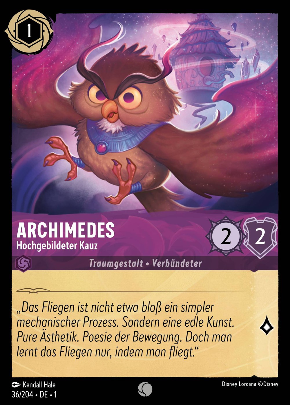 Archimedes – Hochgebildeter Kauz 36/204 – Das Erste Kapitel – Disney Lorcana – Deutsch – Near Mint