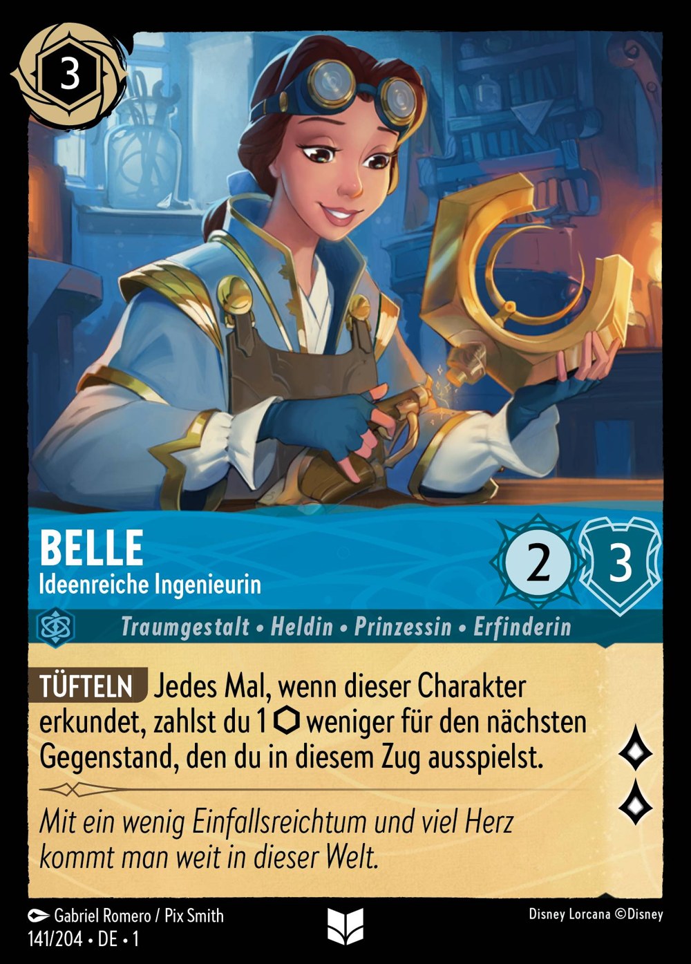 Belle – Ideenreiche Ingenieurin 141/204 – Das Erste Kapitel – Disney Lorcana – Deutsch – Near Mint