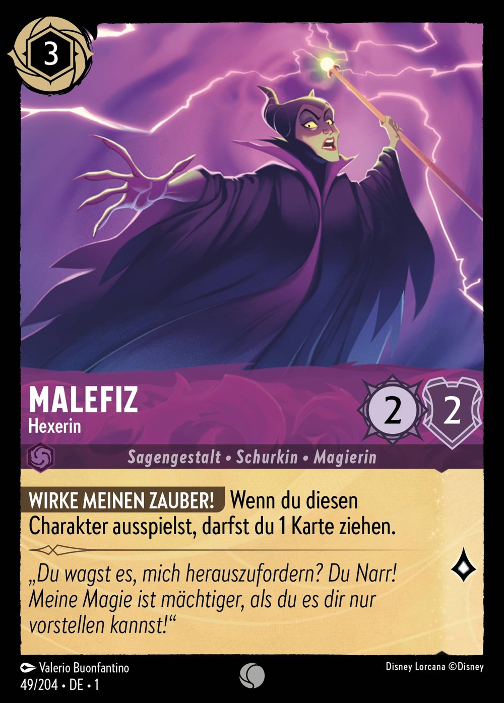Malefiz – Hexerin 49/204 – Das Erste Kapitel – Disney Lorcana – Deutsch – Near Mint