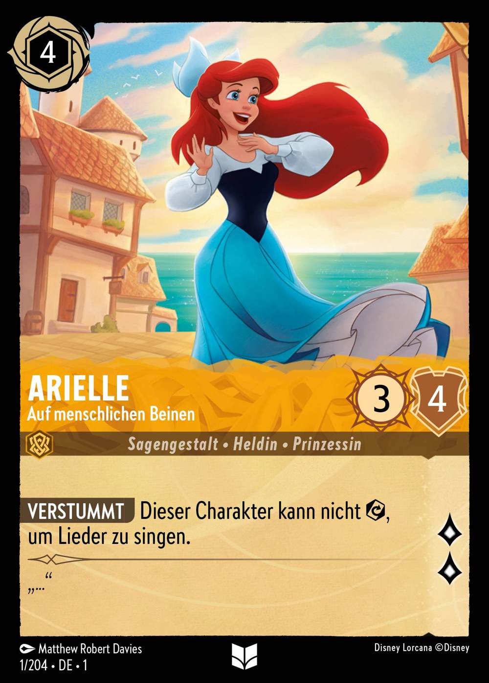 Arielle – Auf menschlichen Beinen 1/204 – Das Erste Kapitel – Disney Lorcana – Deutsch – Near Mint