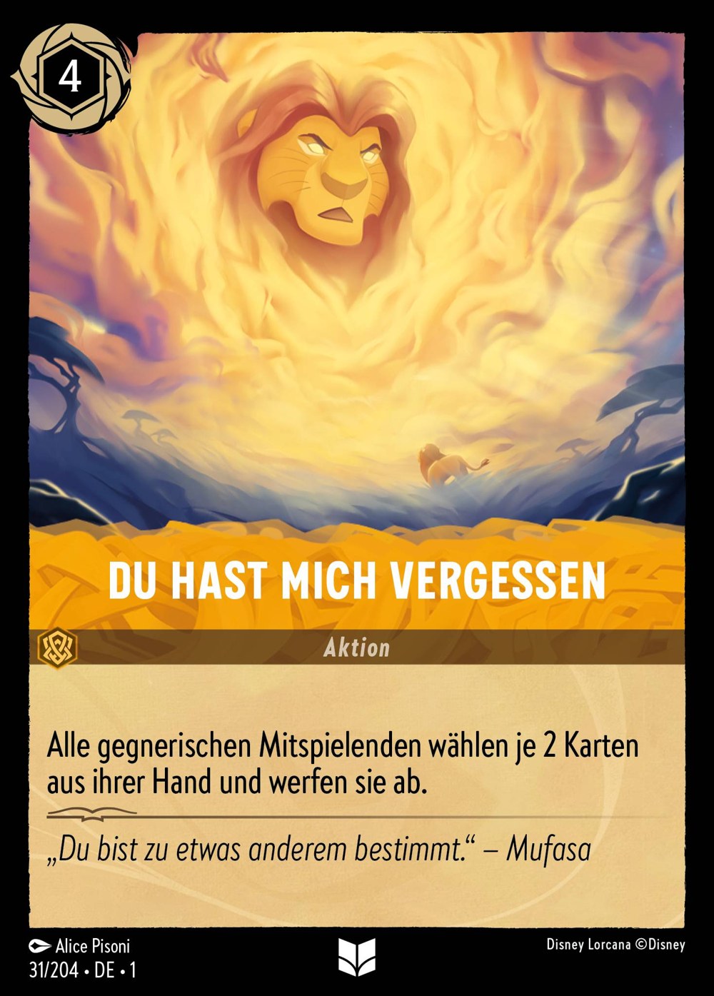 Du hast mich vergessen 31/204 – Das Erste Kapitel – Disney Lorcana – Deutsch – Near Mint