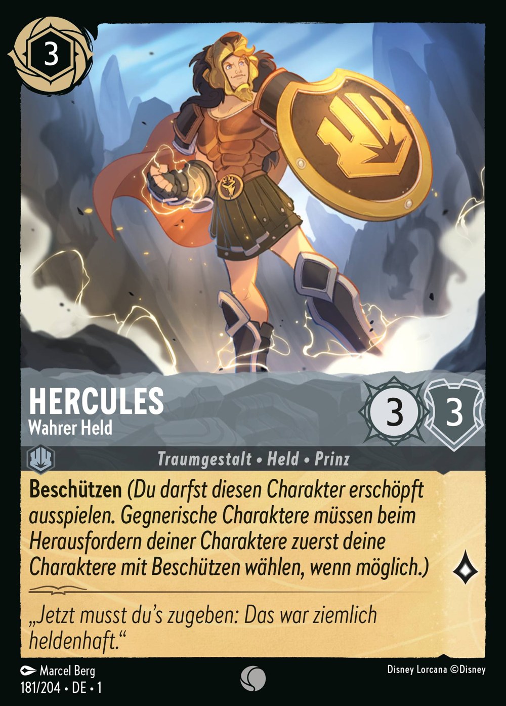 Hercules – Wahrer Held 181/204 – Das Erste Kapitel – Disney Lorcana – Deutsch – Near Mint