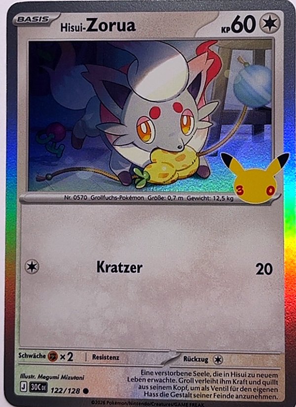 Hisui-Zorua 122/128 – 30 Jahre – Pokémon – Deutsch – Near Mint