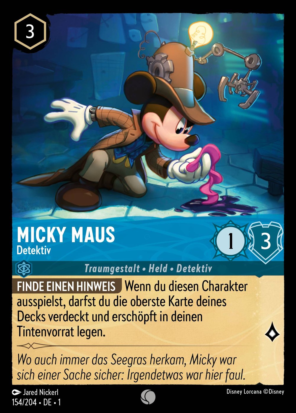 Micky Maus – Detektiv 154/204 – Das Erste Kapitel – Disney Lorcana – Deutsch – Near Mint