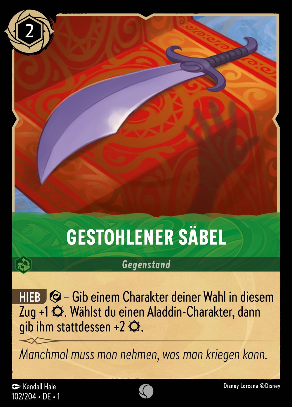 Gestohlener Säbel 102/204 – Das Erste Kapitel – Disney Lorcana – Deutsch – Near Mint