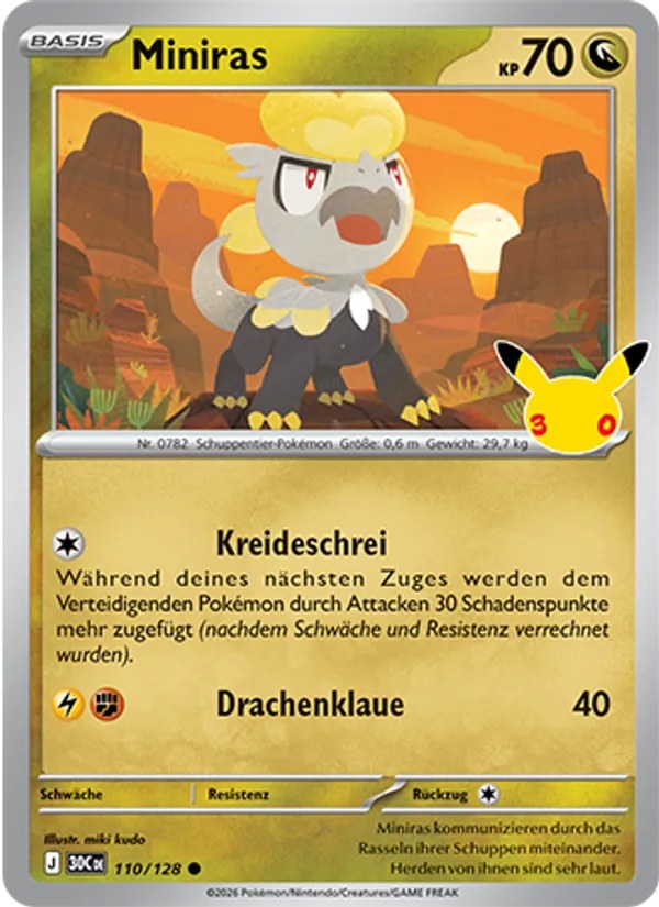 Miniras 110/128 – 30 Jahre – Pokémon – Deutsch – Near Mint