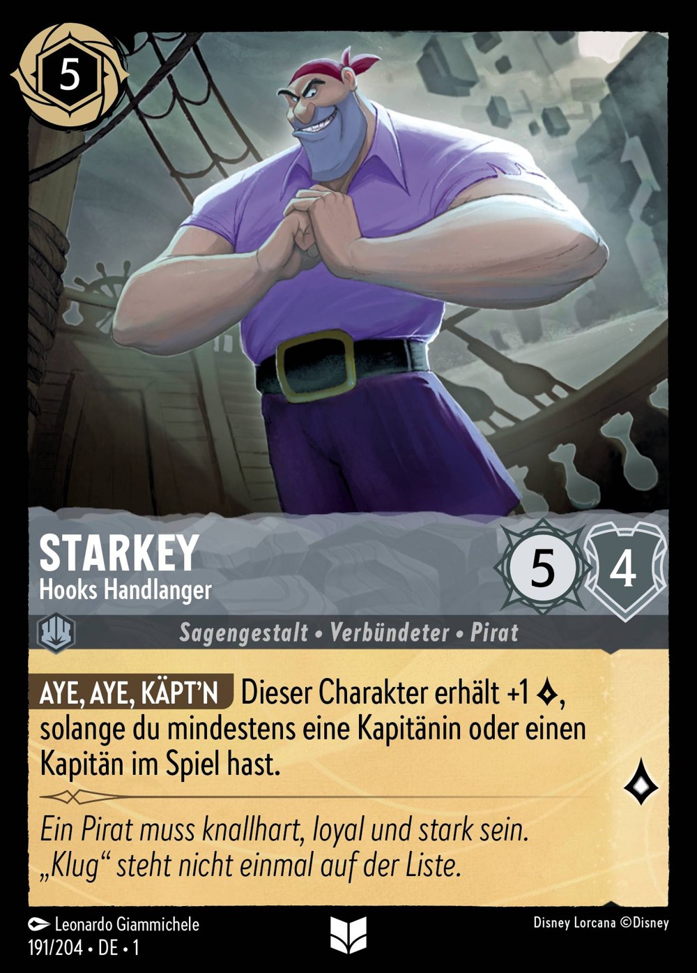 Starkey – Hooks Handlanger 191/204 – Das Erste Kapitel – Disney Lorcana – Deutsch – Near Mint