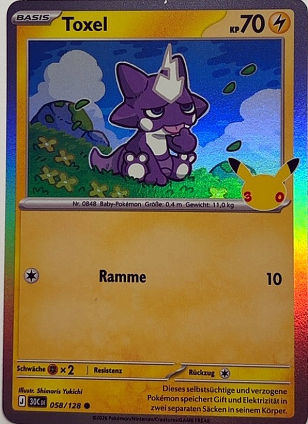 Toxel 058/128 – 30 Jahre – Pokémon – Deutsch – Near Mint