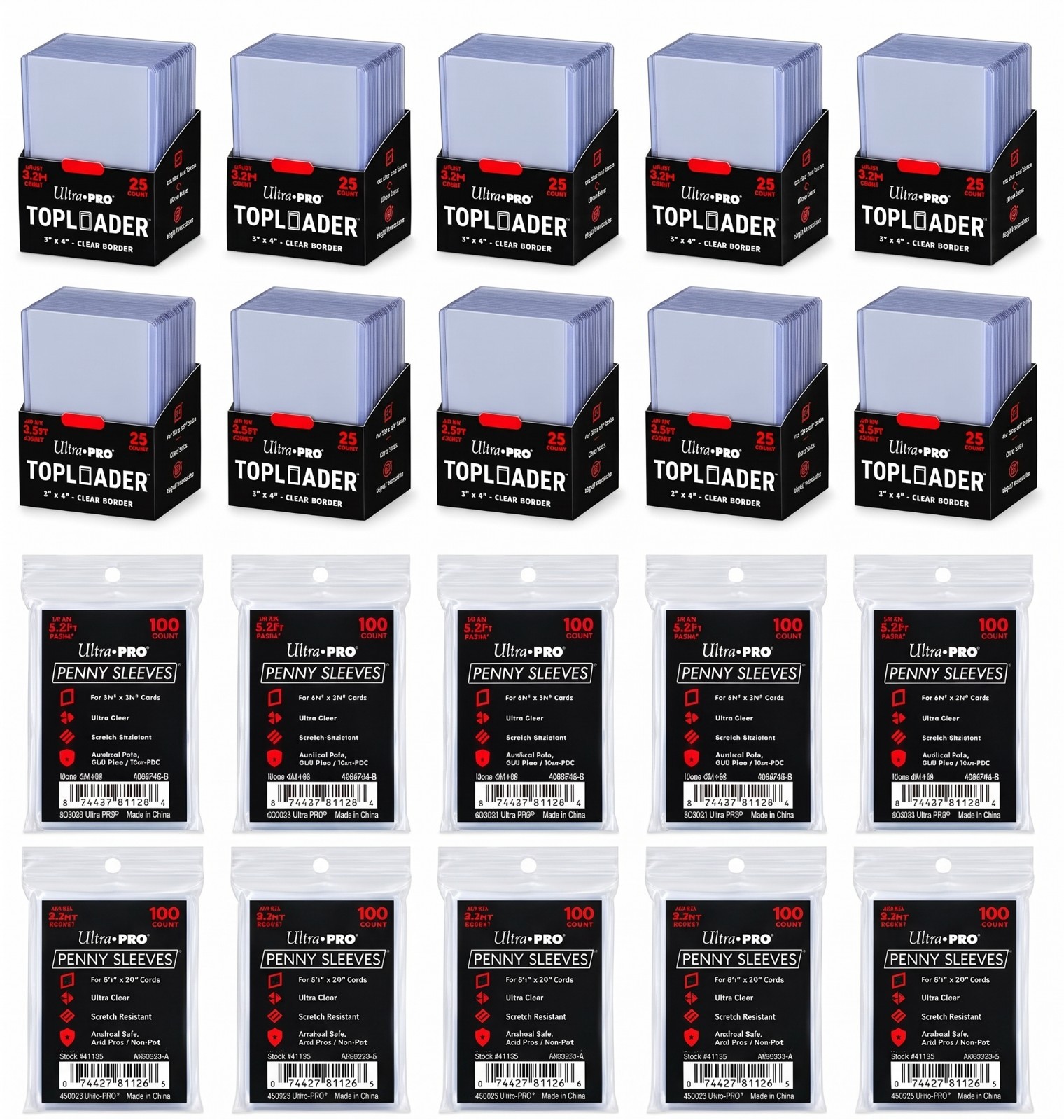 ULTRA PRO PREMIUM SCHUTZ-BUNDLE: 250 TOPLOADER + 1.000 SOFT SLEEVES PENNY SLEEVE