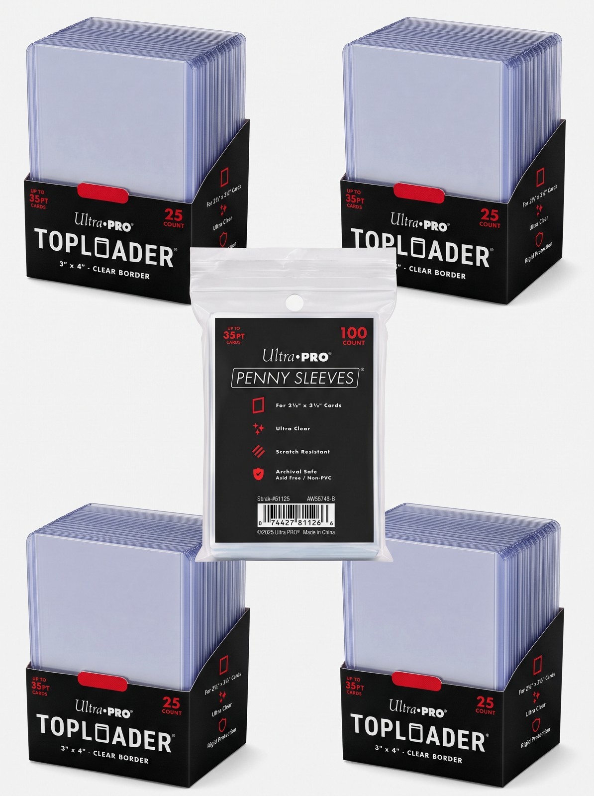 Toploader Ultra Pro mit Sleeves 100 Stück Schutz für Sammelkarten Pokemon Magic