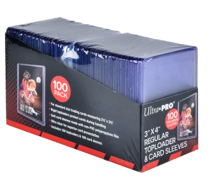Ultra Pro 3" x 4" Regular Toploaders & Card Sleeves (100 count retail pack)